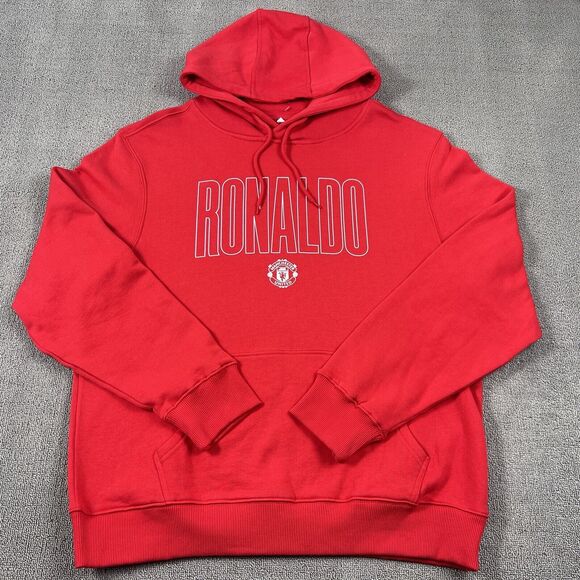 Manchester United Hoodie Adult 2XL XXL Red Ronaldo Sweatshirt Causal Men's - Picture 1 of 16
